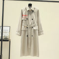UK Brand new Fashion 2024 Fall /Autumn Casual Double breasted Simple Classic Long Trench coat with belt Chic Female windbreaker