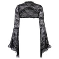Women's Hollow out Crop Tops Gothic Lace Smock Tops False Collar Ladies Sleeves Cover Ups for Dating Party