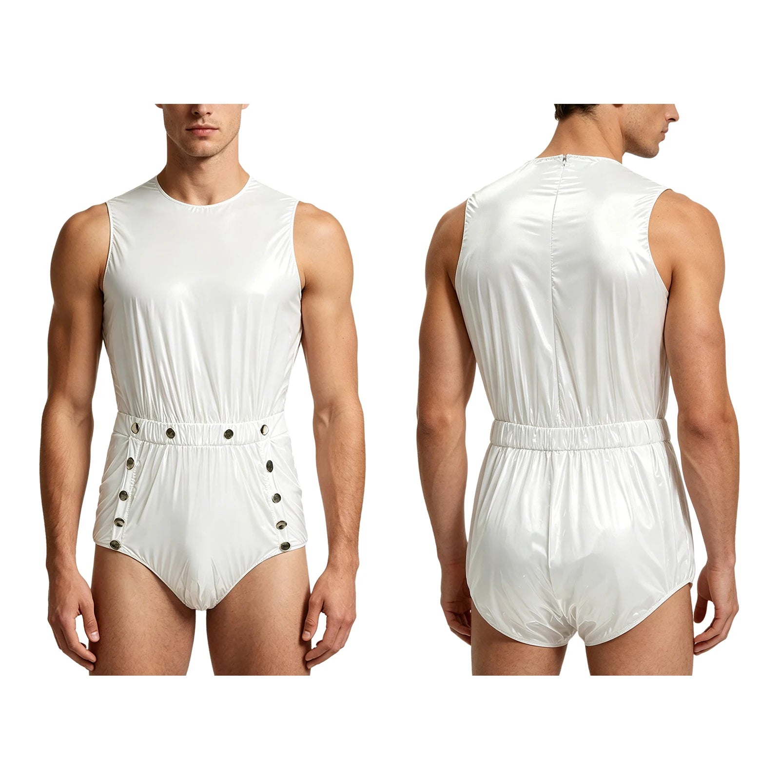 Women Men Waterproof Adaptive Bodysuit Elderly Bedridden Leak-proof Incontinence Diaper Cover Easy-to Wear Rompers Swimsuit