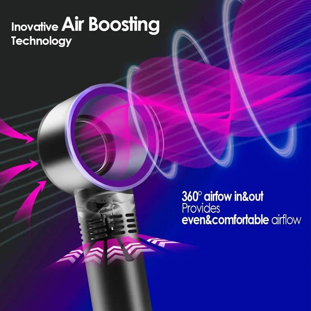 USB Rechargeable Bladeless No Leaf Fan Handheld Mini Cooler Fan Electronic Gadgets Smart Gadgets USB Gadget Fan Desktop for Home